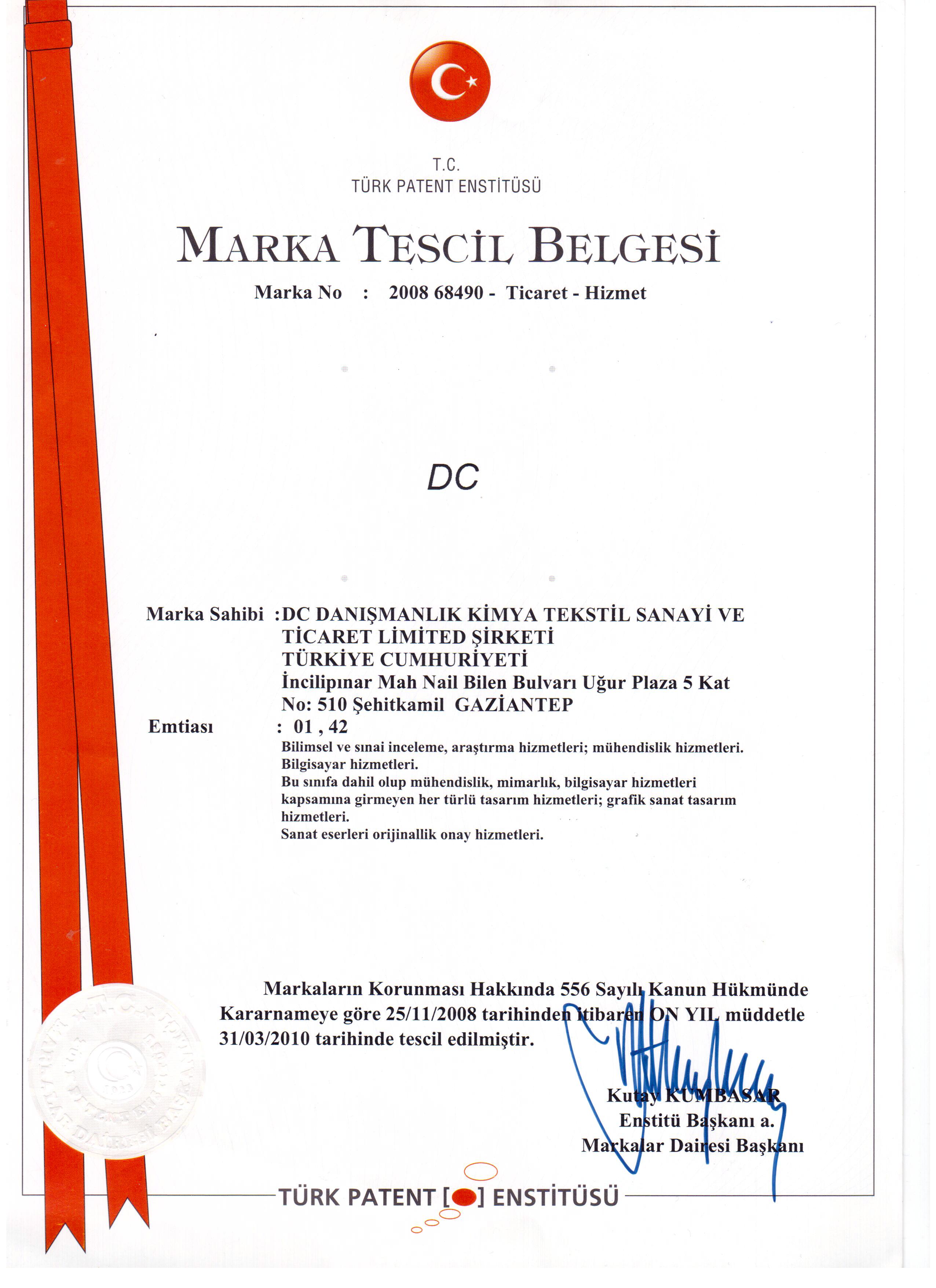 Marka Tescil Belgesi